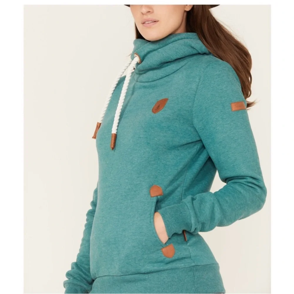 Wanakome Blue Hoodie with Brown Accents - Picture 3 of 6